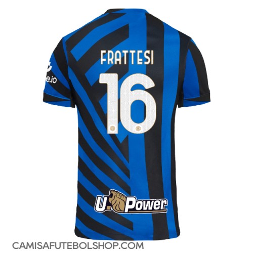 Camisa de time de futebol Inter Milan Davide Frattesi #16 Replicas 1º Equipamento 2024-25 Manga Curta